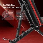 KM Fit klappbare Hantelbank Multifunktion Training Fitness Bank | 6-fach verstellbare Rückenlehne | 3-fach verstellbarer Sitz | Atmungsaktive EVA-Oberfläche | Belastbarkeit bis zu 250 kg