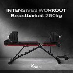 KM Fit klappbare Hantelbank Multifunktion Training Fitness Bank | 6-fach verstellbare Rückenlehne | 3-fach verstellbarer Sitz | Atmungsaktive EVA-Oberfläche | Belastbarkeit bis zu 250 kg