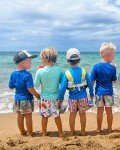 MaaMgic Badehose Jungen Badeshorts Kinder Schnelltrocknend Schwimmhose Kurze Swim Shorts für Kleine Boardshorts mit Kompression Taschen Verstellbare Tunnelzug MEHRWEG,Navy Königsblau,10-12 Jahre