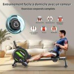 Wenoker Magnetisches Rudergerät, faltbar, für Zuhause, 160 kg Tragkraft, leise und glatt, mit Tablet-Halterung für LCD-Bildschirm und bequemes Sitzkissen
