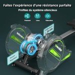 Wenoker Magnetisches Rudergerät, faltbar, für Zuhause, 160 kg Tragkraft, leise und glatt, mit Tablet-Halterung für LCD-Bildschirm und bequemes Sitzkissen