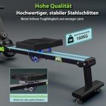 Wenoker Magnetisches Rudergerät, faltbar, für Zuhause, 160 kg Tragkraft, leise und glatt, mit Tablet-Halterung für LCD-Bildschirm und bequemes Sitzkissen