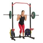 Sunny Health & Fitness Power Zone Kniebeugenständer, Power Rack Cage für Zuhause mit Spotter-Armen, J-Haken, verstellbarer Klimmzugstange - SF-XF9931