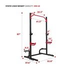 Sunny Health & Fitness Power Zone Kniebeugenständer, Power Rack Cage für Zuhause mit Spotter-Armen, J-Haken, verstellbarer Klimmzugstange - SF-XF9931