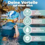 KIDVERSE Badekappe Kinder 6-9 Jahre - Badehaube Kinder mit Anti-Rutsch-Noppen für maximalen UV Schutz Schwimmhaube Kinder extra reißfest & wasserdicht - Schwimmkappe Kinder - Hellblau