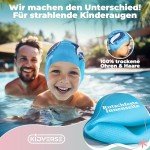 KIDVERSE Badekappe Kinder 6-9 Jahre - Badehaube Kinder mit Anti-Rutsch-Noppen für maximalen UV Schutz Schwimmhaube Kinder extra reißfest & wasserdicht - Schwimmkappe Kinder - Hellblau