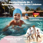 KIDVERSE Badekappe Kinder 6-9 Jahre - Badehaube Kinder mit Anti-Rutsch-Noppen für maximalen UV Schutz Schwimmhaube Kinder extra reißfest & wasserdicht - Schwimmkappe Kinder - Hellblau