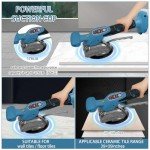 Fliesenvibrationsmaschine für Makita 18v, Fliesenleger-Vibrationsgerät mit 4,7" Saugnapf, 5 Gänge, einstellbare Geschwindigkeit, 60 kg Kapazität, geeignet für 39 * 39 Zoll und darunter (Bue)
