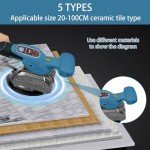 Fliesenvibrationsmaschine für Makita 18v, Fliesenleger-Vibrationsgerät mit 4,7" Saugnapf, 5 Gänge, einstellbare Geschwindigkeit, 60 kg Kapazität, geeignet für 39 * 39 Zoll und darunter (Bue)