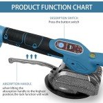 Fliesenvibrationsmaschine für Makita 18v, Fliesenleger-Vibrationsgerät mit 4,7" Saugnapf, 5 Gänge, einstellbare Geschwindigkeit, 60 kg Kapazität, geeignet für 39 * 39 Zoll und darunter (Bue)