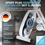 SportPlus Heimtrainer Fahrrad klappbar - Hometrainer Fahrrad klappbar - extra leises Fahrrad für zuhause - Bike Indoor, faltbares Fitnessbike - Heimtrainer Senioren SP-HT-1004-iE