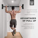 RHINOSPORT Klimmzugstange Türrahmen ohne Schrauben mit Neues Drehbares Zahnradschloss, Klimmzugstange verstellbar 69-92 cm (27.1in-36.2in), Tragkraft bis 200 Kg Pull Up Bar Schwarz