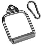 C.P.Sports Einhandgriff – Stahl Silber verchromt – mit Karabinerhaken 8mm – Profi Griff für Kraftstation, Kabelzug, Seilzug, Latzug, Kraftsport, Bodybuilding, Fitness, Gym