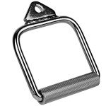 C.P.Sports Einhandgriff – Stahl Silber verchromt – mit Karabinerhaken 8mm – Profi Griff für Kraftstation, Kabelzug, Seilzug, Latzug, Kraftsport, Bodybuilding, Fitness, Gym