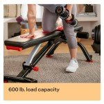Bowflex 100675 Unisex-Adult 5.1S Verstellbare Hantelbank, Schwarz/Rot, one-size ,
