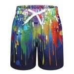 Lollisy Jungen-Badehose, schnelltrocknend, Badeshorts für Kinder, Jungen, Boardshorts, Strand, Surfen, Bademode, 3–16 Jahre, Ink Splash 10a, 7-8 Jahre