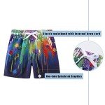 Lollisy Jungen-Badehose, schnelltrocknend, Badeshorts für Kinder, Jungen, Boardshorts, Strand, Surfen, Bademode, 3–16 Jahre, Ink Splash 10a, 7-8 Jahre