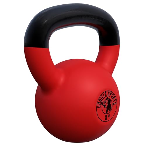 GORILLA SPORTS® Kettlebell - 2-32 kg Gewichte, Einzeln/Set, Gusseisen, Vinyl Beschichtung, Bodenschonende - Kugelhantel, Schwunghantel, Kugelgewicht, Rundgewichte für Fitness, Gym, Krafttraining