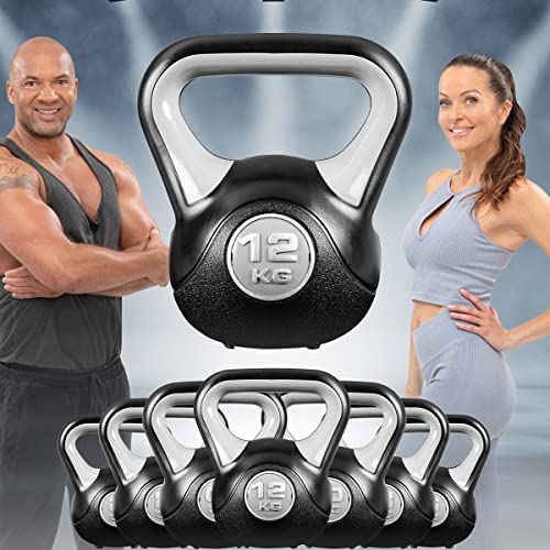 Miweba Sports Kettlebell KB200 | 4.0-12.0 Kg Gewichte - Kugelhantel - Kugelgewicht - Schwunghantel - Kettlebells - Hanteln - Hantel für Indoor & Outdoor - Krafttraining - Bodenschonend (12.0 kg)