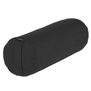 Yoga- und Pilates-Bolster BASIC 65 x Ø 23 cm, schwarz, Yoga Hilfsmittel mit Kapok gefüllt, besonders leichte Yoga-Rolle mit Kapokfüllung