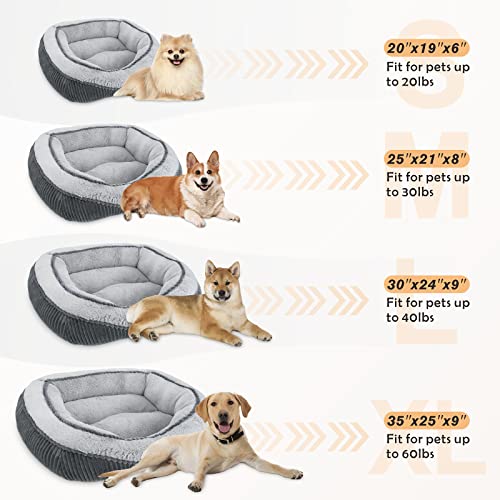 MIXJOY Grey Dog Bed - Extra Large (89x63cm)