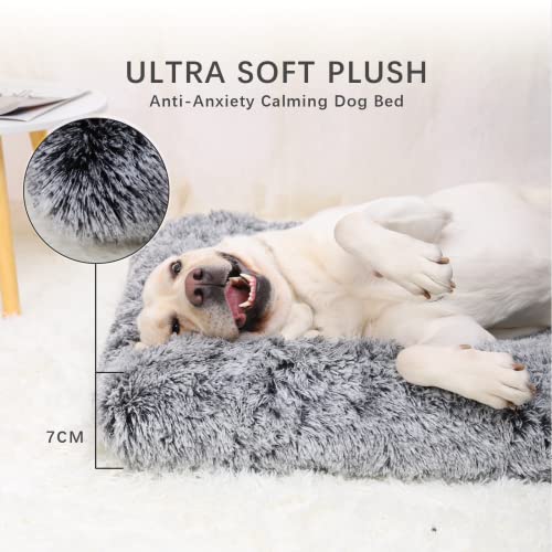 Medium Calming Fluffy Dog Bed: Jaspuriea Deluxe Plush