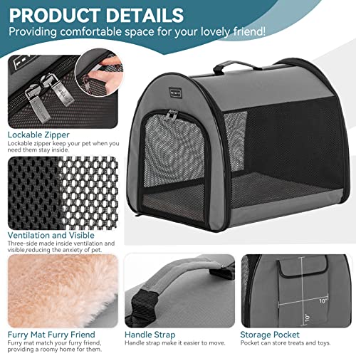 Soft Dog Crate, Arch Design, Collapsible, Grey