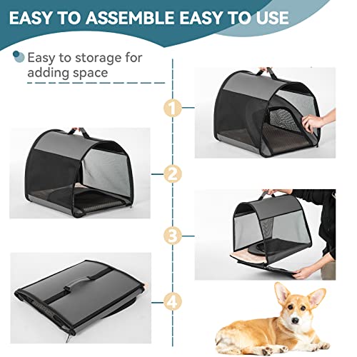 Soft Dog Crate, Arch Design, Collapsible, Grey