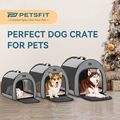 Soft Dog Crate, Arch Design, Collapsible, Grey