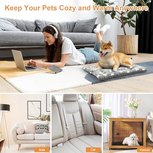 Reversible Crate Dog Bed for Medium-Small Dogs