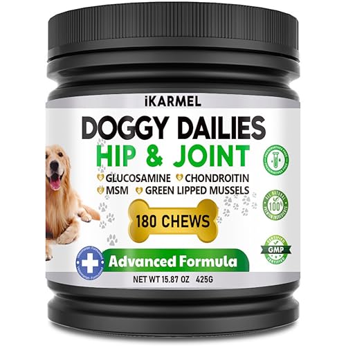 Dog Joint Supplements with Glucosamine, Chondroitin (180 Chews)