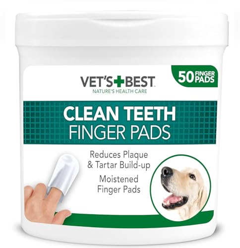 Vet's Best Dental Care Finger Wipes | Freshens Breath