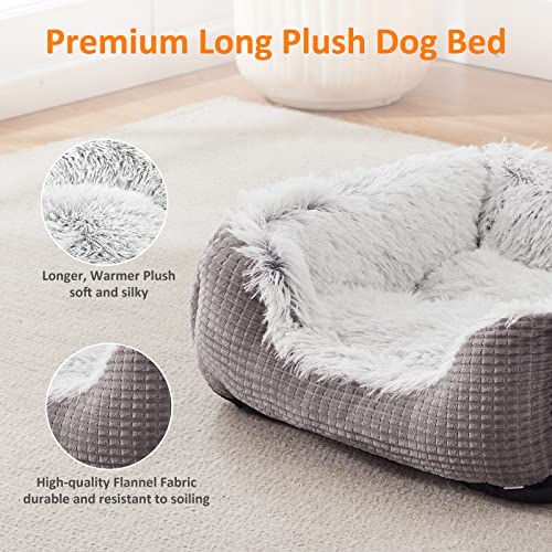 Soft Grey Flannel Dog Bed - Medium Size