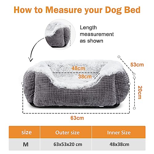 Soft Grey Flannel Dog Bed - Medium Size
