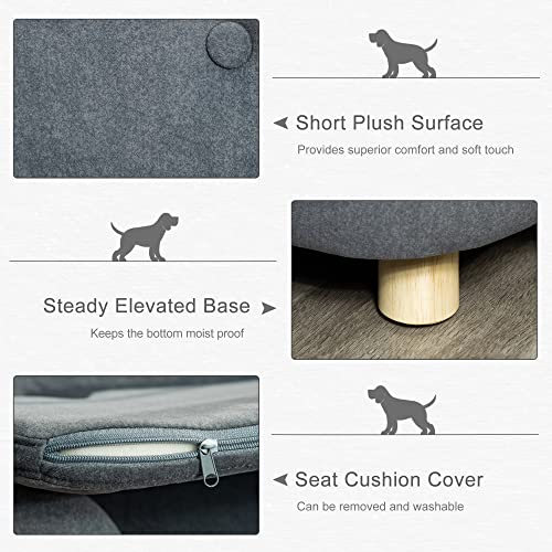 PawHut Grey Dog Sofa Bed for Small Dogs