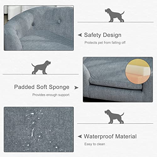 PawHut Grey Dog Sofa Bed for Small Dogs