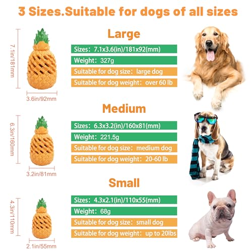Durable Pineapple Chew Toys for Large Dogs