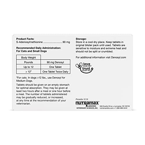 Denosyl Tablets for Small Dogs and Cats, 90mg, 30ct