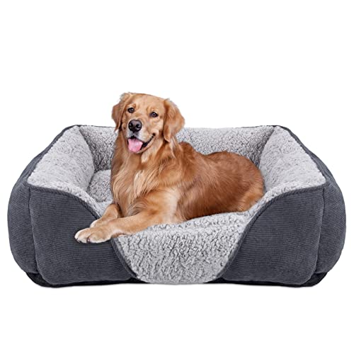 Soft Comfy Dog Bed, Striped Design, Washable, 76x61x23cm