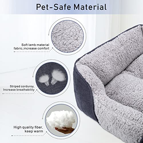 Soft Comfy Dog Bed, Striped Design, Washable, 76x61x23cm