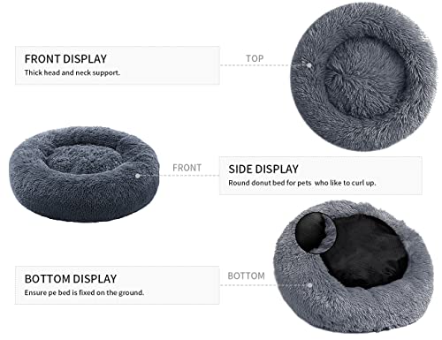 Fluffy Calming Donut Bed for Dogs and Cats