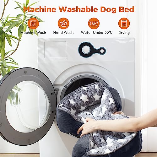 Premium Grey Dog Bed for Medium-Large Breeds, 64x53cm