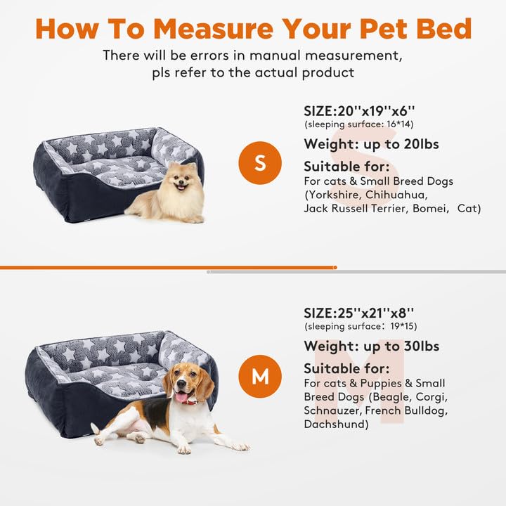Premium Grey Dog Bed for Medium-Large Breeds, 64x53cm