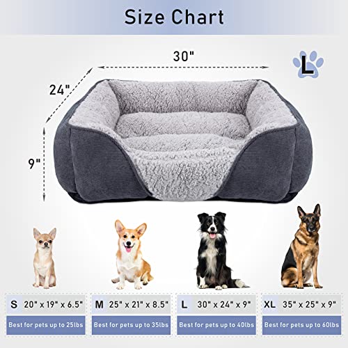 Soft Comfy Dog Bed, Striped Design, Washable, 76x61x23cm