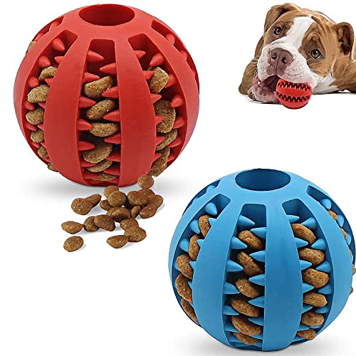 Dog Treat Dispenser Ball Toy for Boredom and Teeth Cleaning