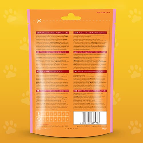 Mouthwatering Chicken & Sweet Potato Dog Treats, 90g