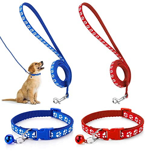 Adjustable Dog Cat Collar and Leash Set