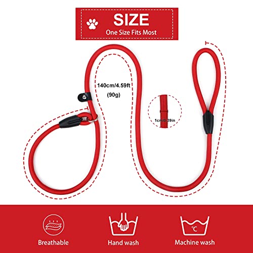 Durable Red Nylon Slip Lead for Small/Medium Dogs