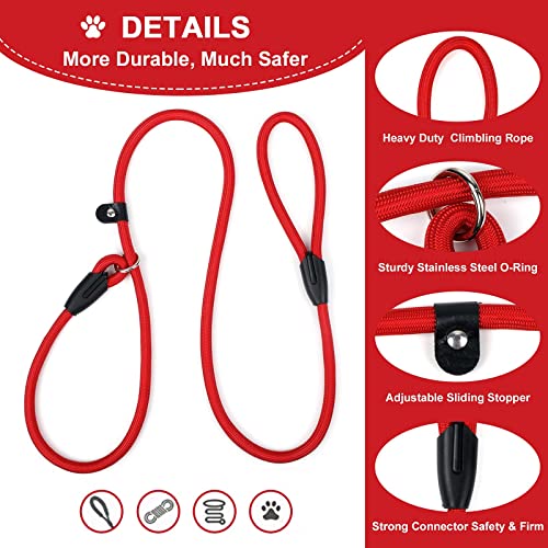 Durable Red Nylon Slip Lead for Small/Medium Dogs