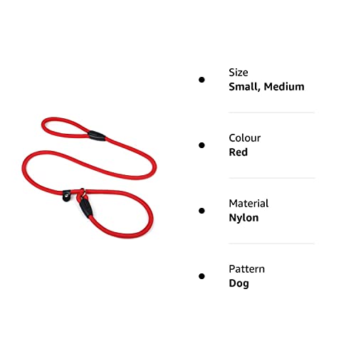 Durable Red Nylon Slip Lead for Small/Medium Dogs